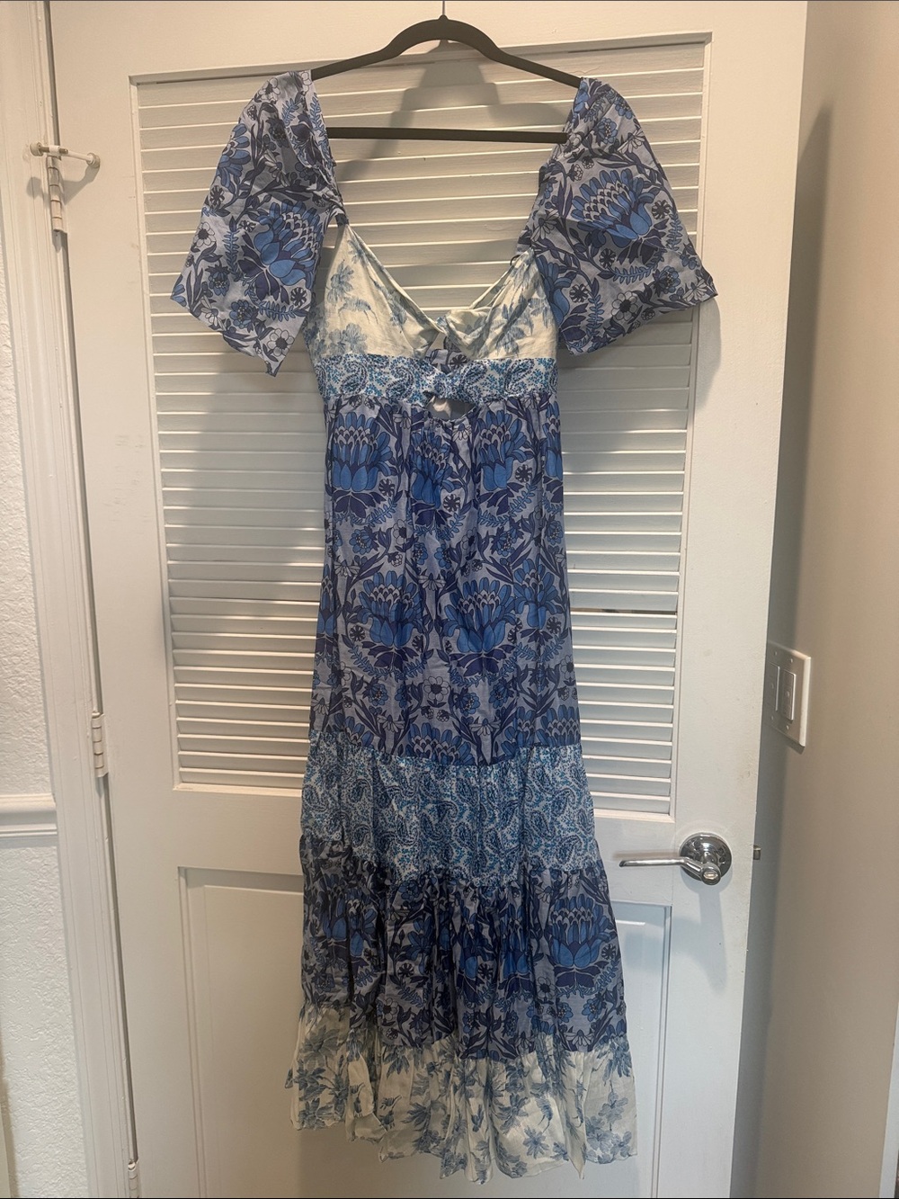 Sandro BLEU Blue Floral Maxi Dress - Picture 3 of 10
